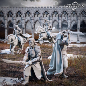 AE001309 Elladan y  Elrohir (Hermanos de Arwen) a pie y Caballo -- The Pring Goes Ever On