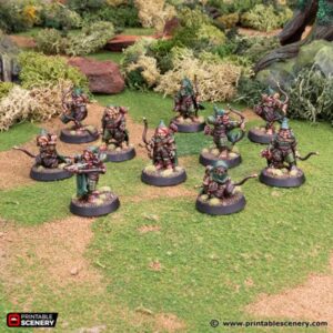 AE001674 Guerreros del Bosque Hobbits -- Printable Scenery