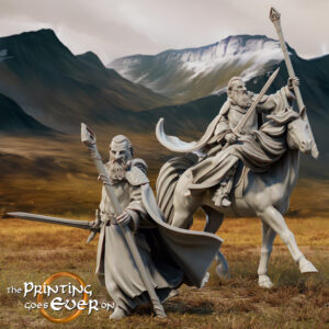 AE001242 Gandalf el Blanco a pie y caballo -- The Pring Goes Ever On