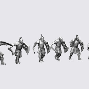 AE000446 Uruk-Hai acorazados, armados con espada y escudo -- Davale Games