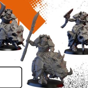 AE001998 Orcos Negros en Jabalís de Guerra(3 Modelos) -- Ghamak