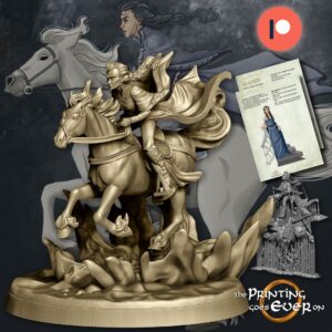 AE000949 Arwen,  a pie y caballo -- The Pring Goes Ever On