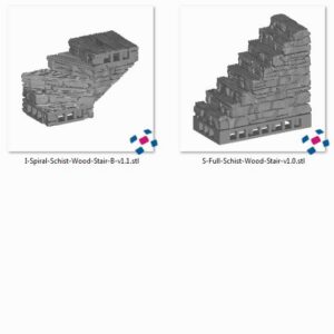 AE003021 Rustic Stone and Wood Stairs -- Escenografia