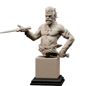 AE003477 Unarmored Duelist Bust -- Loot Studios