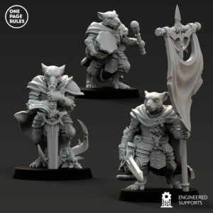AE003946 Veteran Ratmen(Alabarda, Espada Y Grupo de Mando) -- One Page Rules