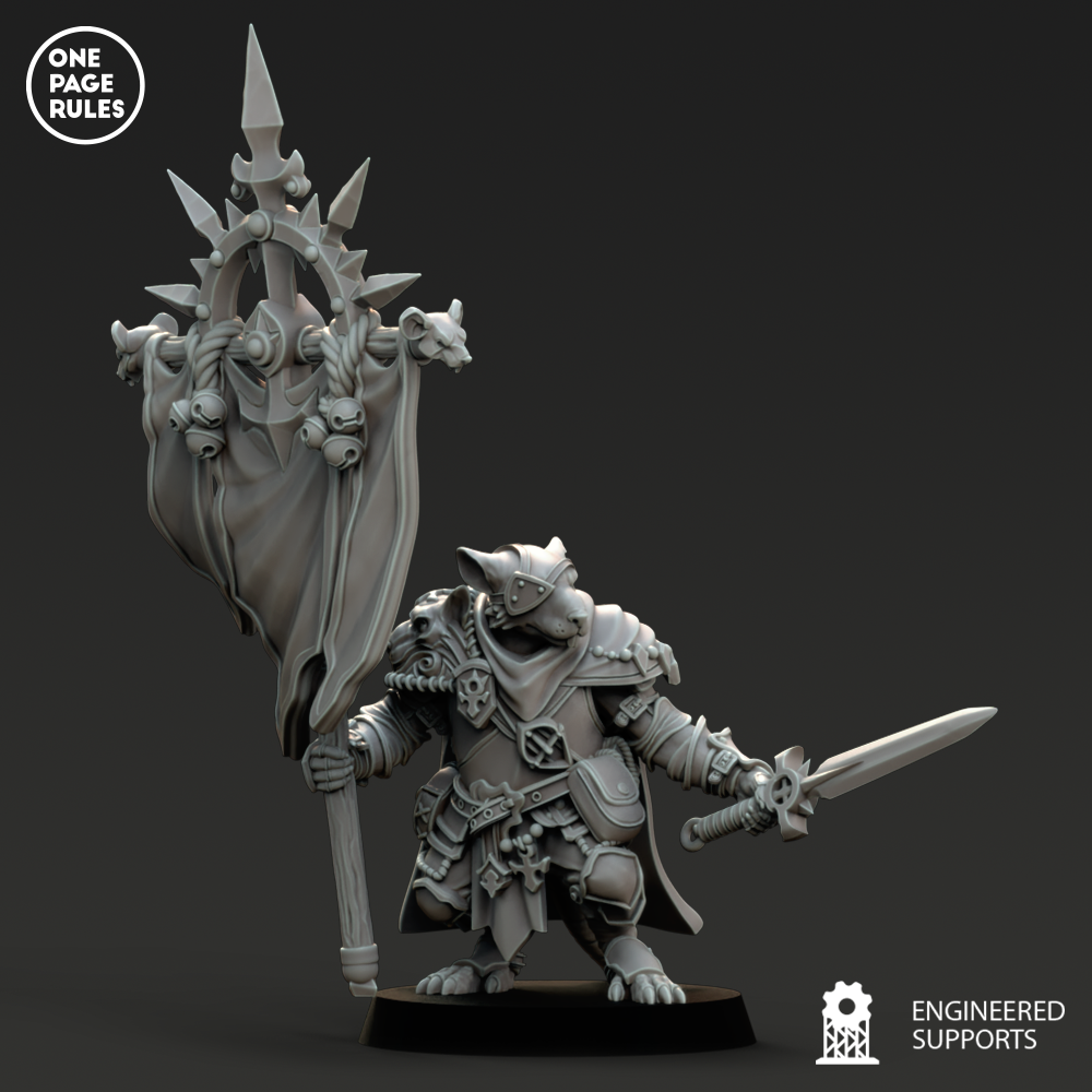 AE003961 Capitan Skaven con Estandarte -- One Page Rules