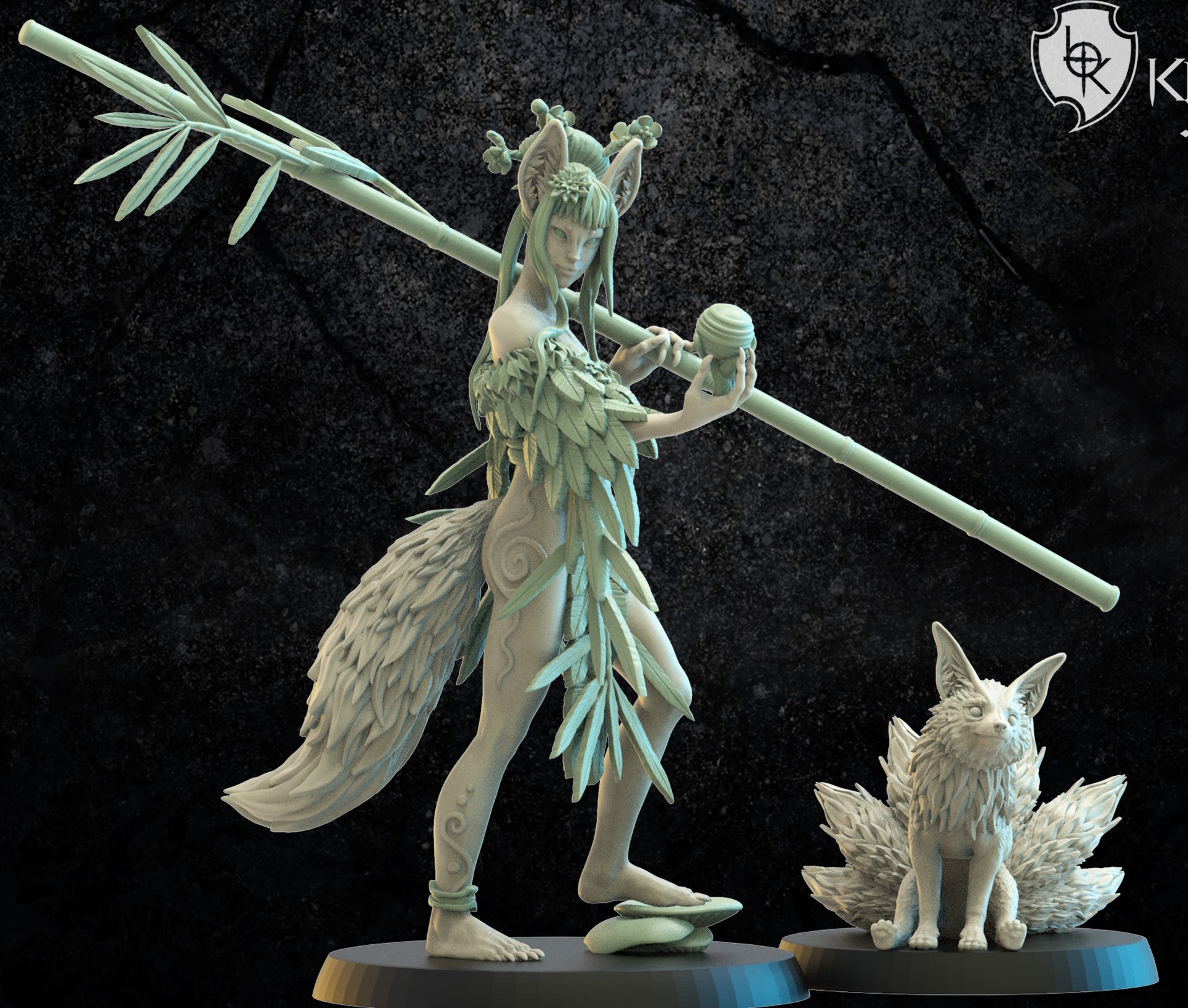 AE004118 Hanako - Kitsune Druid - on Foot -- Elfos Silvanos