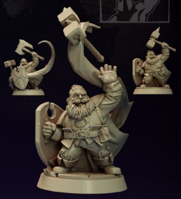 AE004337 Nurk Paladin Enano (Escudo y Martillo) -- Rol