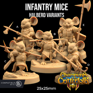 AE004430 Infanteria Ratón(Piqueros, Lanceros, bastones) -- Critterfolk