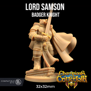 AE004433 Lord Samson, Badger Knight -- Critterfolk
