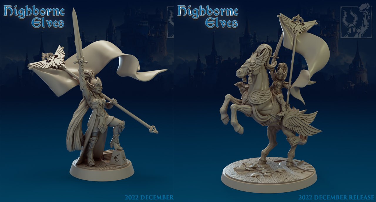 AE004456 Highborn Elves Standard Bearer -- Titan Forge