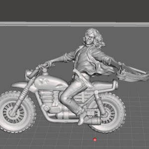 AE004612 Daryl a pie y en Moto -- Walkin Dead