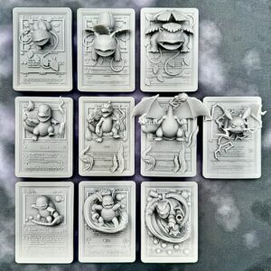 AE004599 Cartas Pokemon 3D(Charmander, Squirtle, Bulbasaur y Pikachu) -- Pokemon